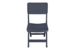 Foldable chair with rattan-texture seat and back, space-saving design for events and café seating