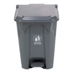 Pedal Waste Bin 80L HPDE grey plastic bin with foot pedal lid for hands‑free waste disposal