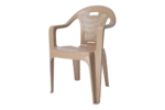 Magic chair in white polypropylene with fan-back design and top handle, lightweight and stackable for indoor/outdoor