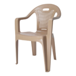 Magic chair in white polypropylene with fan-back design and top handle, lightweight and stackable for indoor/outdoor