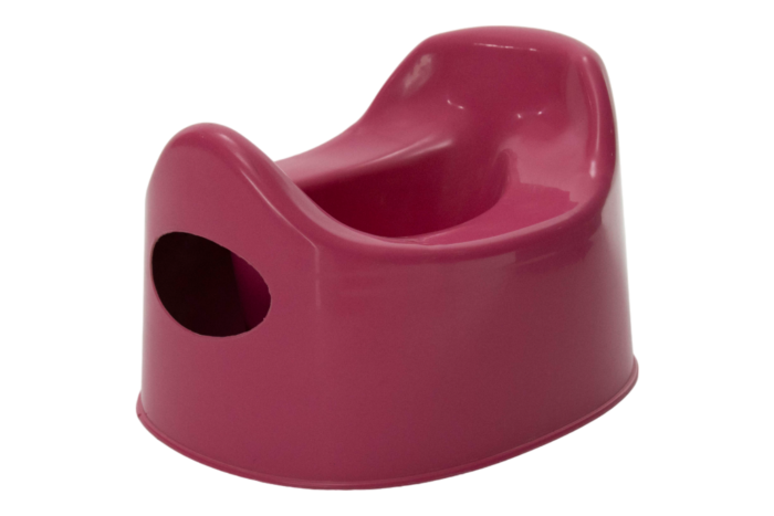 kids botty dark pink plastic potty chair for toddlers with high backrest and side carry holes
