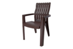 Oasis chair in dark with ergonomic armrests and contemporary design for indoor/outdoor use