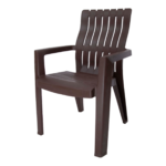 Oasis chair in dark with ergonomic armrests and contemporary design for indoor/outdoor use