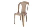 Star chair without handle in light beige plastic with slatted ventilated back and contoured seat for events and garden seating