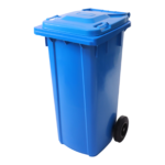 Waste Bin 120 L plastic wheelie bin with hinged lid and two rear wheels, suitable for indoor and outdoor waste collection