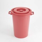 dustbin 85-liter large round plastic bin with tight circular lid and twin side handles, available in several bright colours
