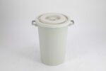 dustbin 56-liter round plastic bin with tight circular lid and two side carry handles, available in multiple colours