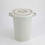 dustbin 56-liter round plastic bin with tight circular lid and two side carry handles, available in multiple colours