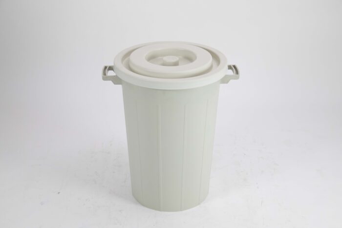 dustbin 56-liter round plastic bin with tight circular lid and two side carry handles, available in multiple colours