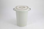 dustbin 56-liter round plastic bin with tight circular lid and two side carry handles, available in multiple colours