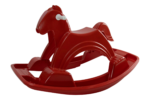 Rocking Horse red plastic ride‑on toy with wide curved base and white hand grips for toddlers