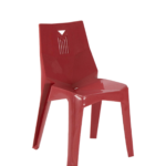 Superstar Kids Chair modern red plastic children’s chair with angular design and triangular back vent