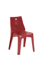 Superstar Kids Chair modern red plastic children’s chair with angular design and triangular back vent